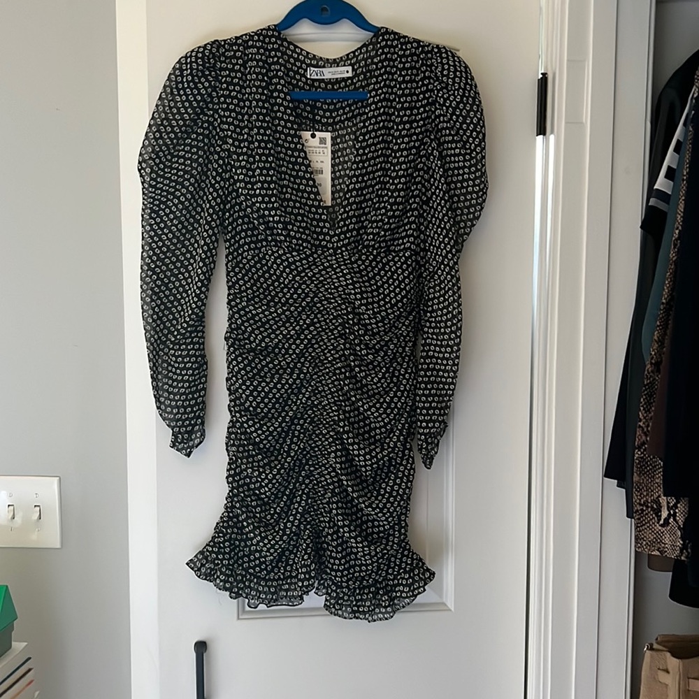 Beautiful zara black and white pattern mini dress